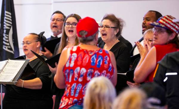 The Star-Spangled Singers perform for the crowd during a Memorial Day ceremony at the Southern ...