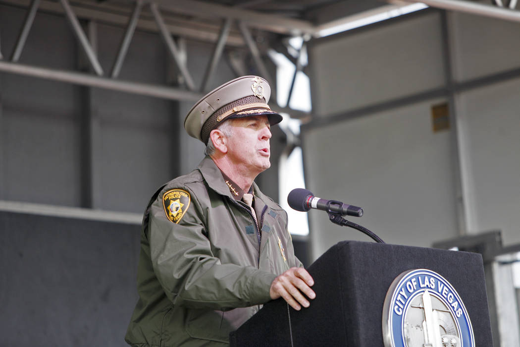 Sheriff Joe Lombardo speaks at the Southern Nevada Law Enforcement Officers memorial service at ...