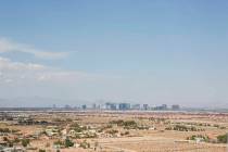 A view of the Strip from Exploration Peak Park. Sunshine is forecast for Friday and Saturday, b ...