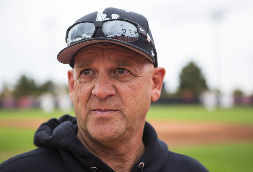 UNLV baseball coach Stan Stolte at Earl E. Wilson Stadium at UNLV in Las Vegas on Wednesday, Ma ...