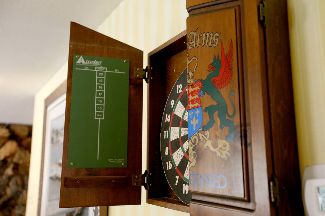 A dart board owned by Jerry Lewis at his former home in Las Vegas, Wednesday, May 15, 2019. (Ra ...