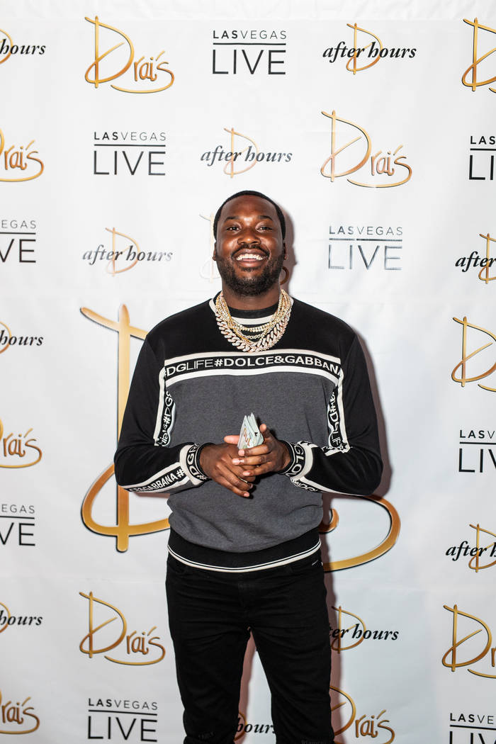 Rapper Meek Mill is shown on the red carpet prior to his residency debut at Drai's Nightclub at ...