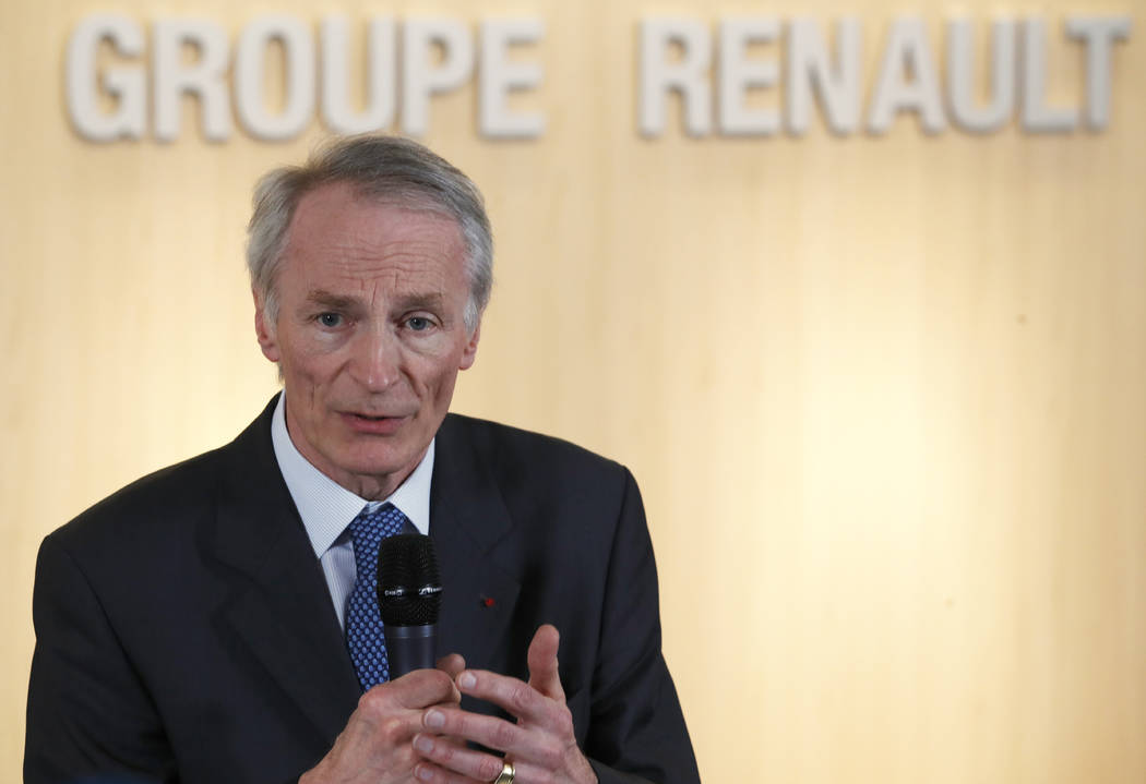 FILE - This Jan.24, 2019 file photo shows Jean-Dominique Senard after being appointed Renault c ...