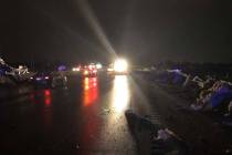 Debris along I-75 near Dayton, Ohio, from a tornado that struck Sunday night. (Ohio Department ...