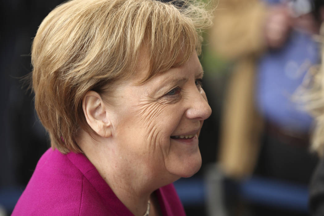 German Chancellor Angela Merkel arrives for a meeting of the European People's Party prior to a ...