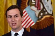 White House adviser Jared Kushner speaks May 18, 2018, in the East Room of the White House in W ...