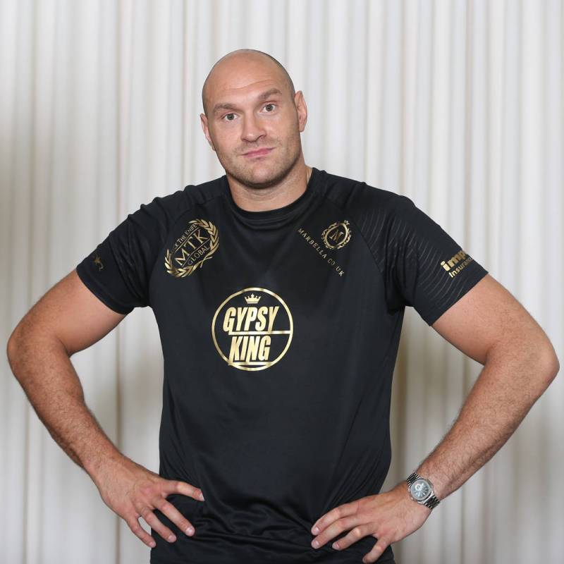 Heavyweight boxer Tyson Fury during a media event at the Top Rank headquarters in Las Vegas, We ...