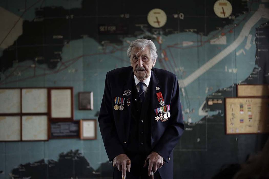 British D-Day veteran Leonard 'Ted' Emmings, who was a naval Coxswain serving on a small landin ...