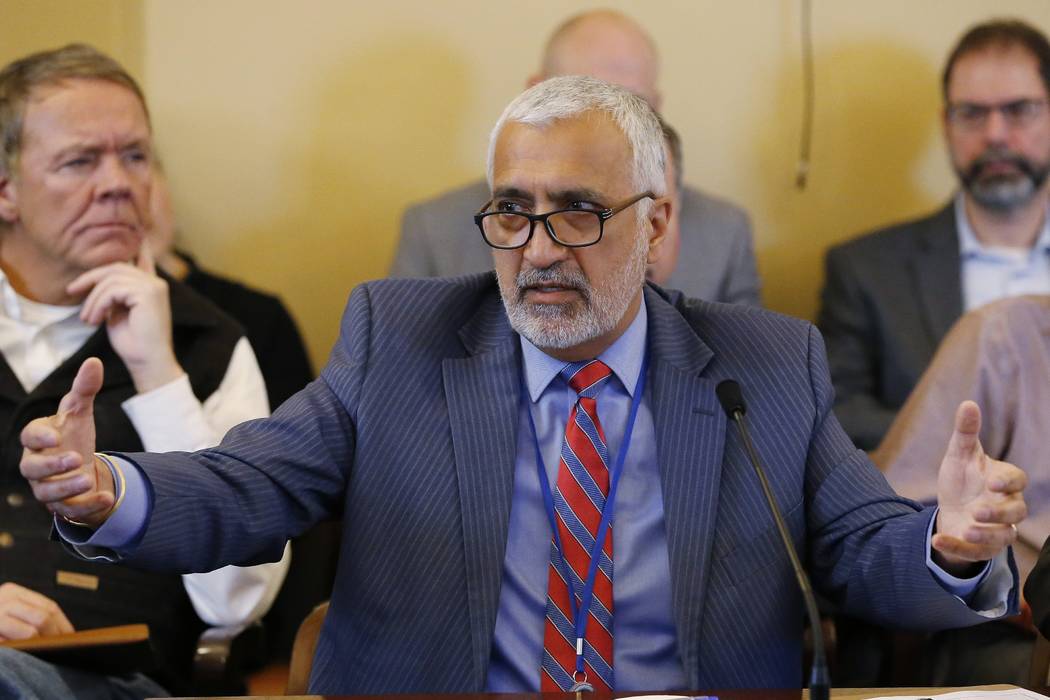 Salt Lake County District Attorney Sim Gill speaks Feb. 21,2019, to the members of the Senate J ...