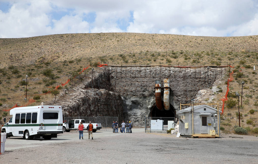 The south portal to a five mile tunnel in Yucca Mountain 90 miles northwest of Las Vegas during ...