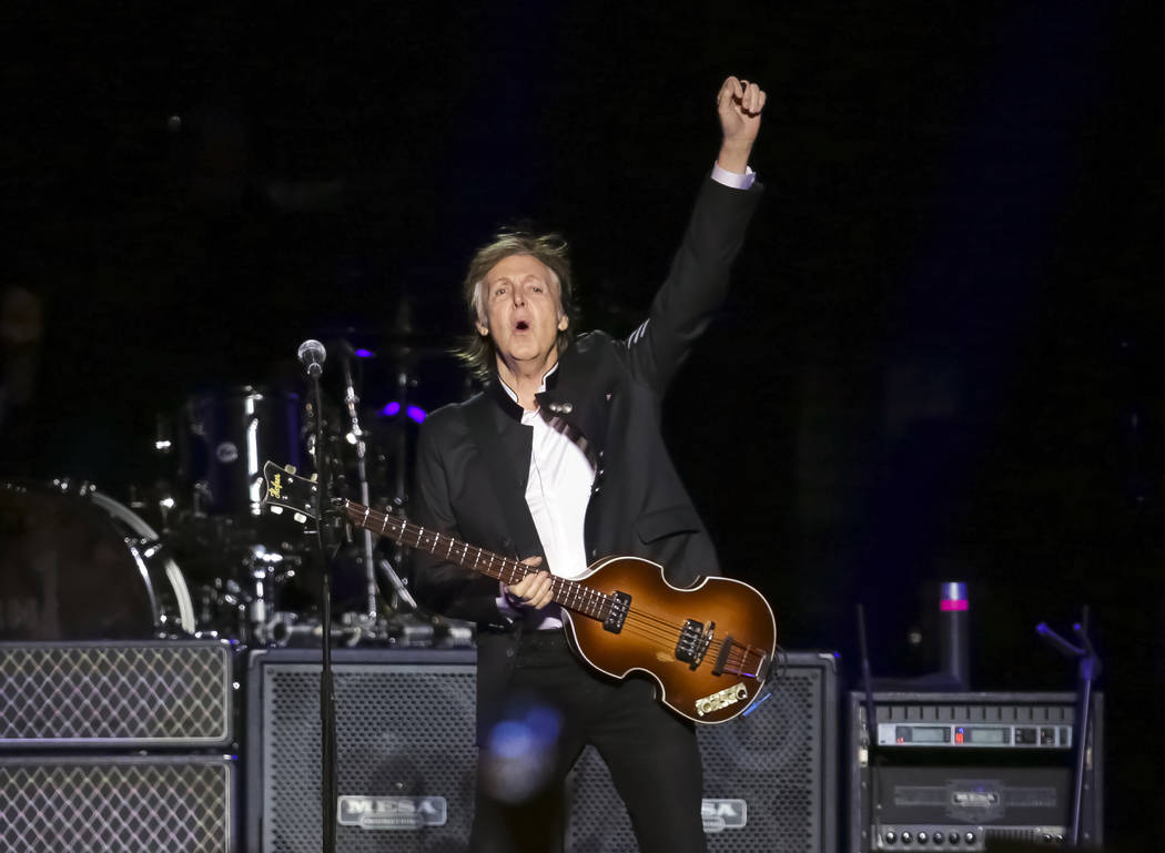 FILE - In this Monday, Sept. 11, 2017 file photo, singer/songwriter Paul McCartney performs on ...