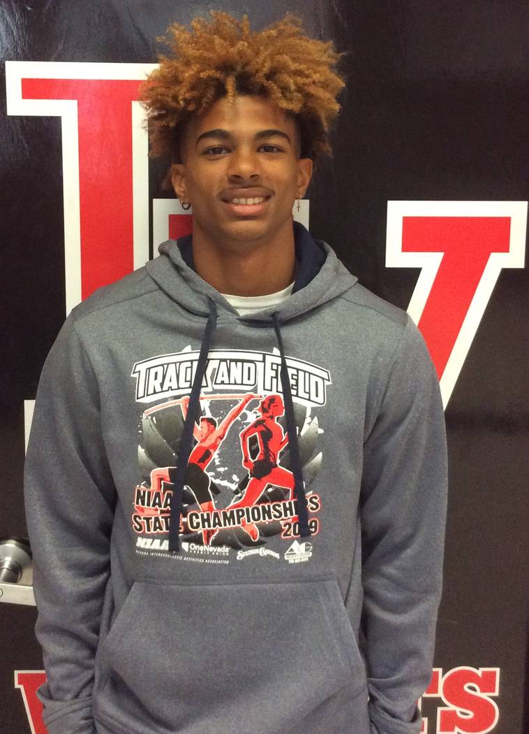 Las Vegas High's Devyn Perkins is a member of the Nevada Preps all-state boys track team.