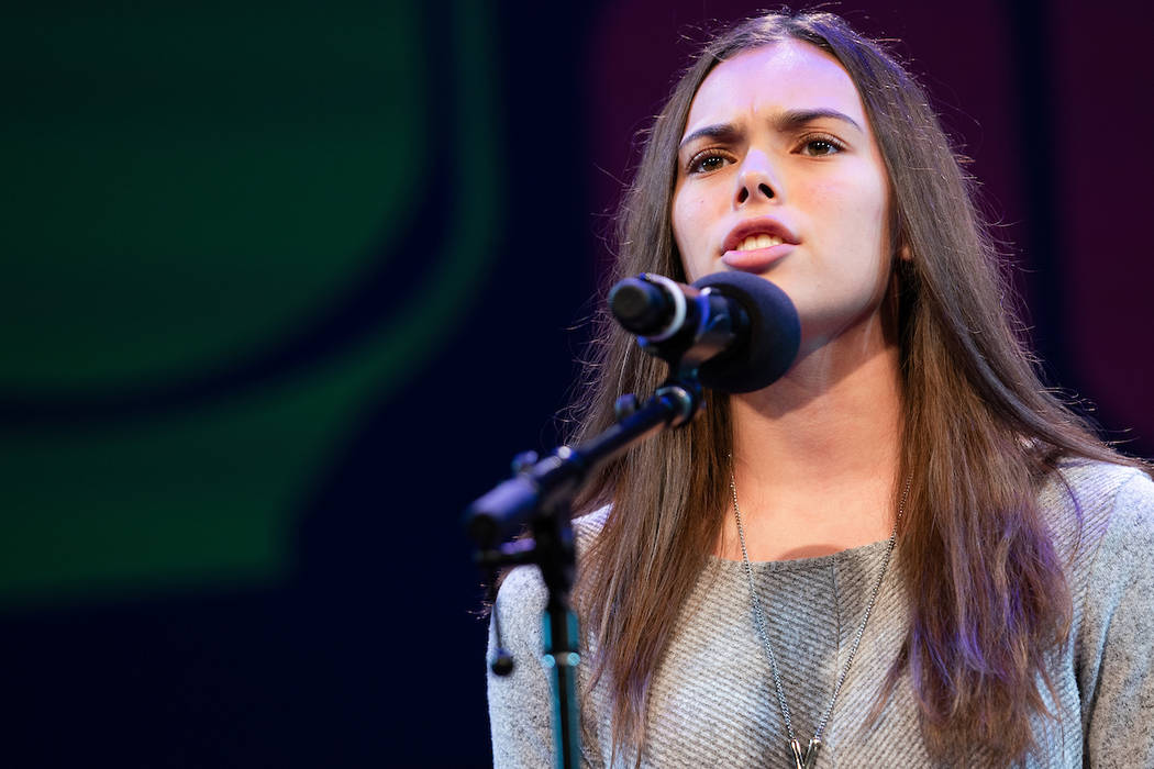 Vanessa Aponte, a recent graduate at Legacy High School and state winner of the Poetry Out Loud ...