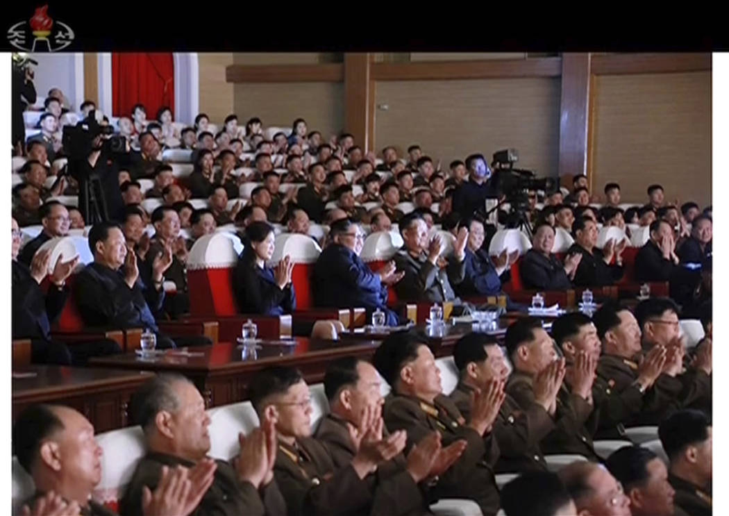 This image made from video of a still image broadcasted Monday, June 3, 2019, by North Korea's ...