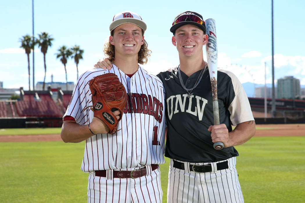 John Sharman, left, 17, and his brother Jason, 19, at UNLV's Earl E. Wilson Stadium in Las Vega ...