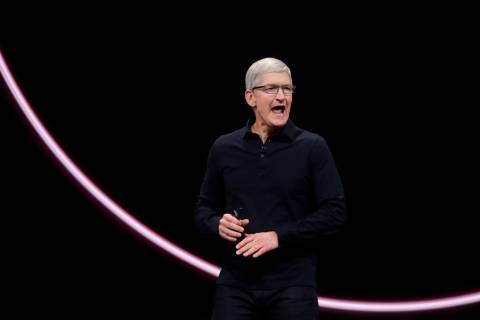 Apple CEO Tim Cook speaks at the Apple Worldwide Developers Conference in San Jose, Calif., Mon ...