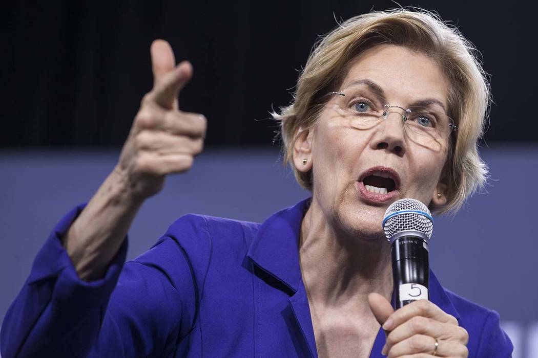 Sen. Elizabeth Warren, D-Mass. (Benjamin Hager/Las Vegas Review-Journal) @BenjaminHphoto