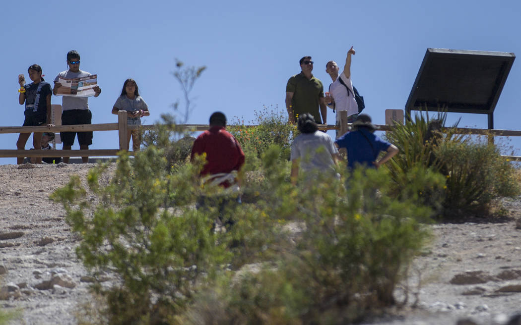 Visitors take in the view at Red Rock Canyon National Conservation Area during "National G ...