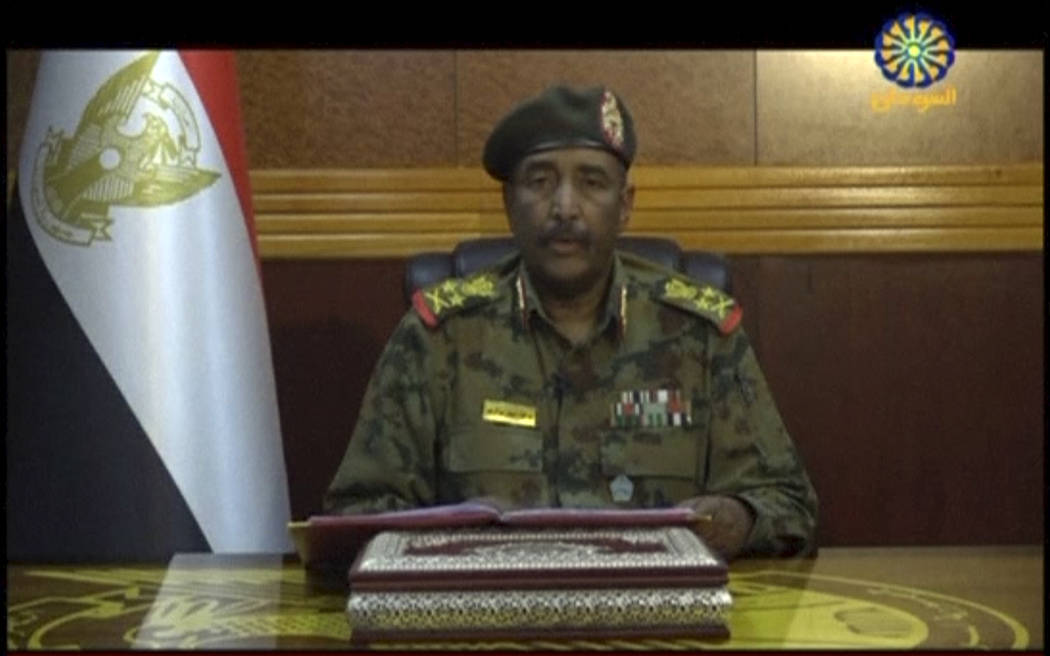 In this frame grab from video provided by Sudan TV, Lieutenant General Abdel-Fattah Burhan, hea ...