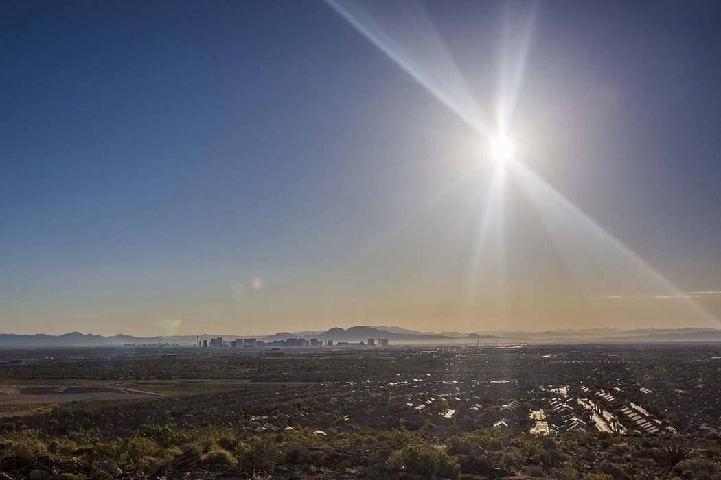 The temperature reached 100 degrees on Wednesday, June 5, 2019, in Las Vegas, for the first tim ...