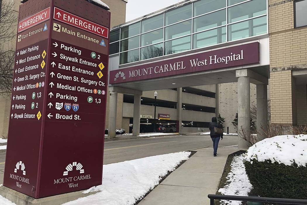 The main entrance to Mount Carmel West Hospital in Columbus, Ohio, Jan. 15, 2019, where an int ...