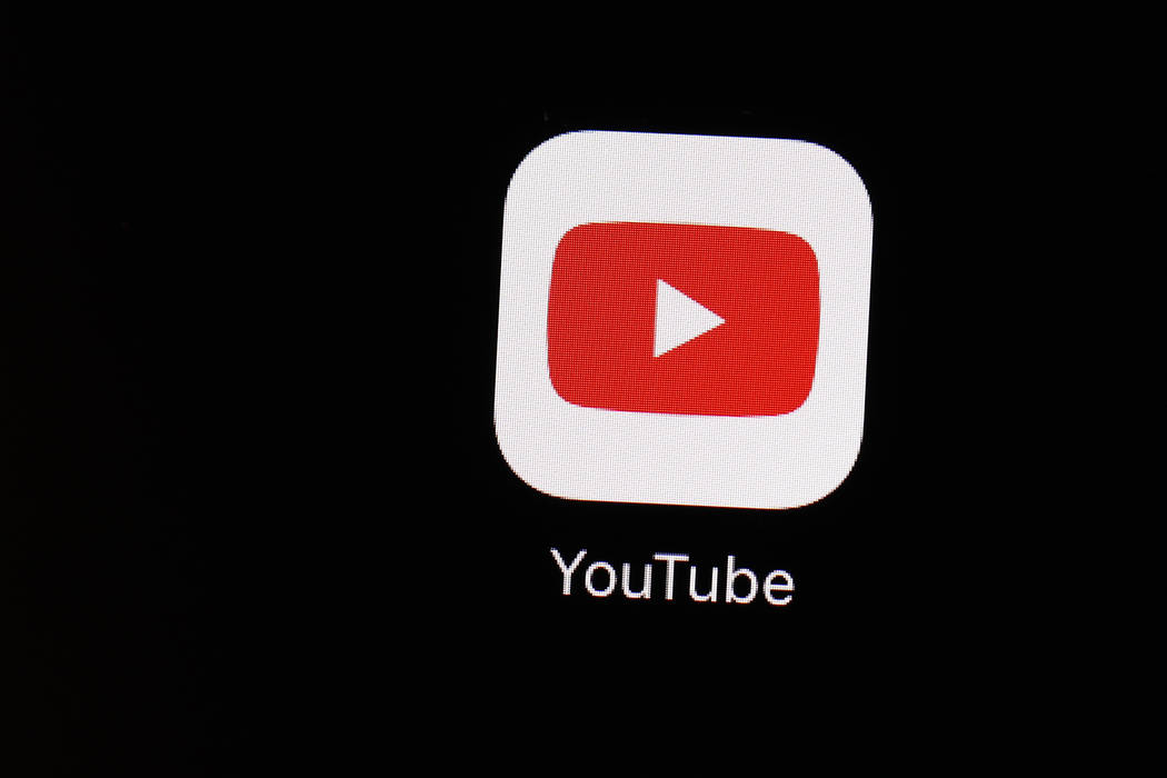 This March 20, 2018 file photo shows the YouTube app on an iPad in Baltimore. (AP Photo/Patrick ...