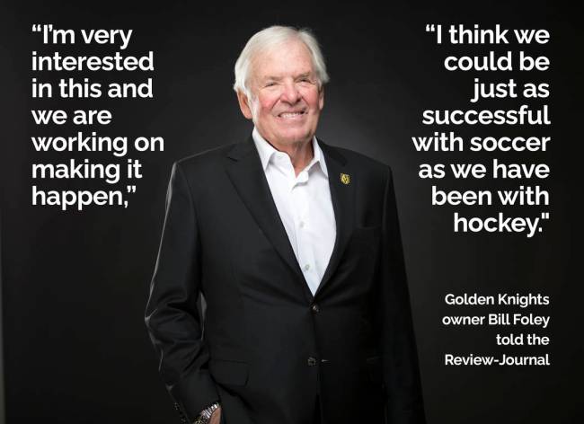 Vegas Golden Knights owner Bill Foley poses at the Review-Journal's photo studio in Las Vegas o ...