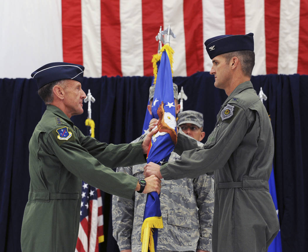 Maj. Gen. Peter Gersten accepts command from Lt. Gen. Norman Seip in 2009. (U.S. Air Force/Seni ...