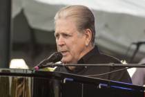 Brian Wilson seen at the 2016 Pitchfork Music Festival, performing the classic Beach Boys album ...