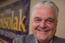 Clark County Commission Chairman and Democratic gubernatorial candidate Steve Sisolak poses aft ...