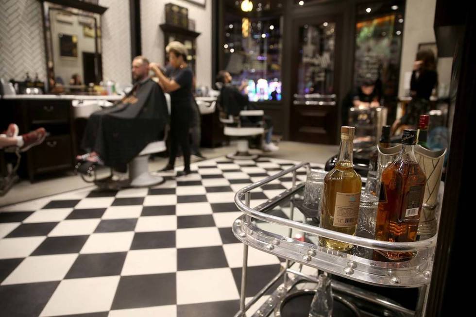 The bar cart at the Barbershop at the Cosmopolitan Monday, June 10, 2019. (K.M. Cannon/Las Vega ...