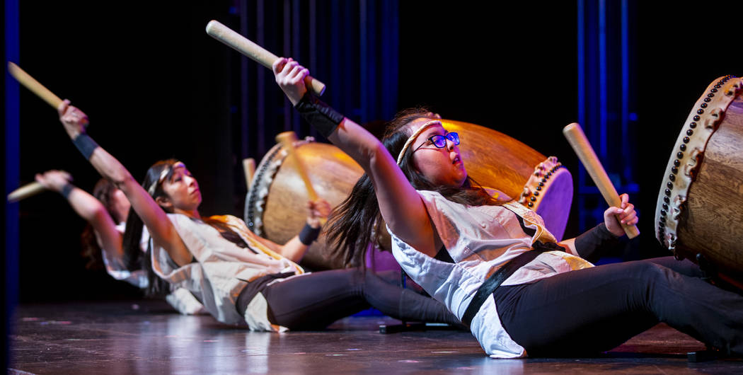 (From right) Michelle Squatrito, Jen Kong and Juliann Schultz with Korabo sit on the stage whil ...