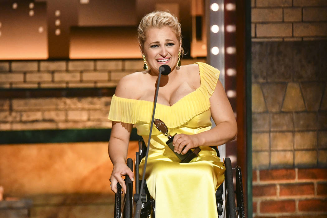 Ali Stroker accepts the award for best performance by an actress in a featured role in a musica ...