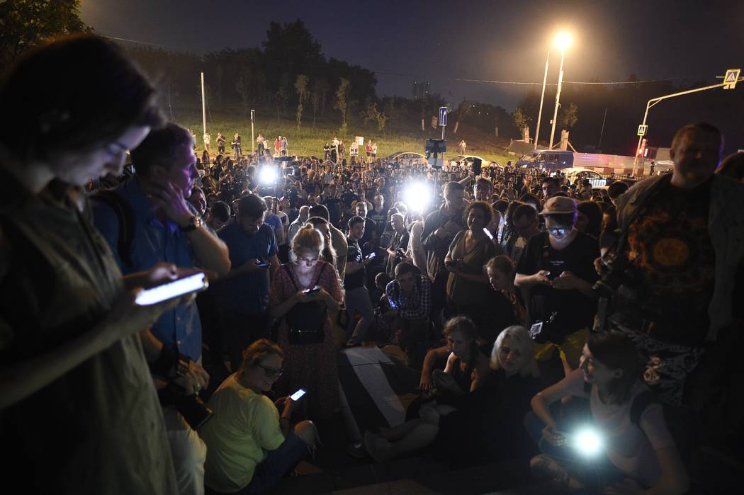 Colleagues and supporters of Ivan Golunov, a journalist who worked for the independent website ...