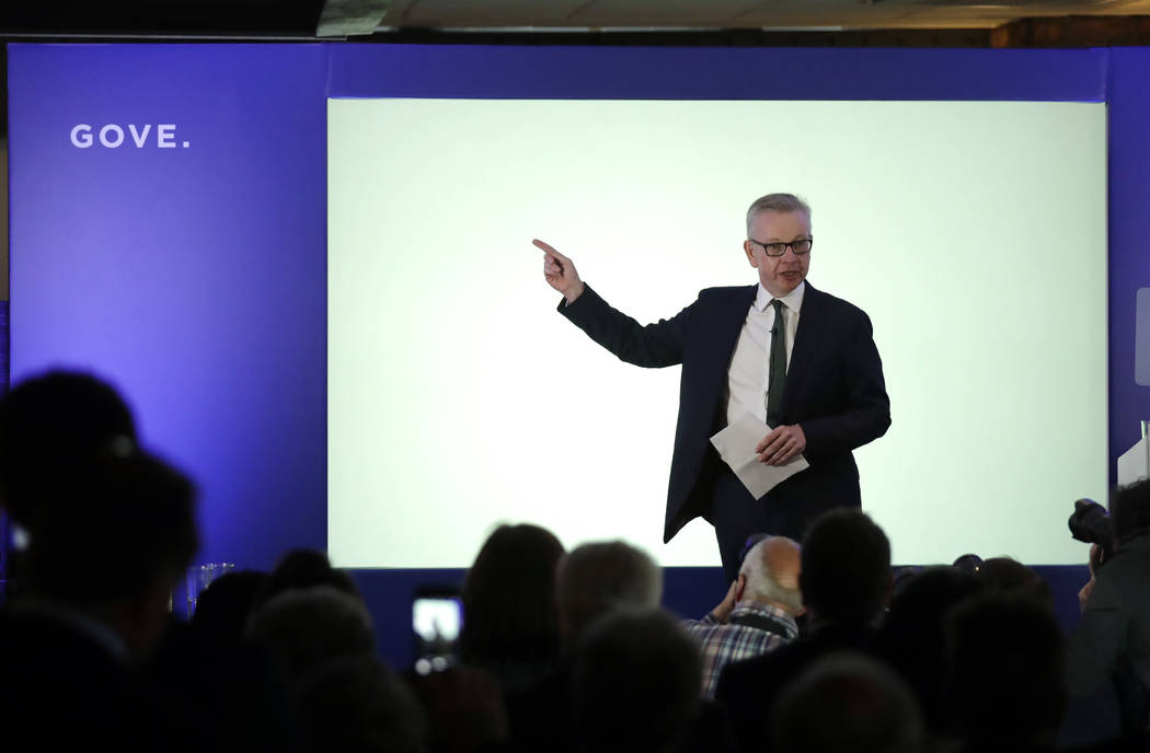 Britain's Environment Secretary Michael Gove launches his leadership campaign for the Conservat ...