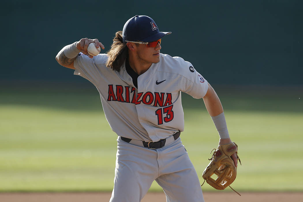 Arizona Nick Quintana in the first inning during an NCAA college baseball game against Grand Ca ...