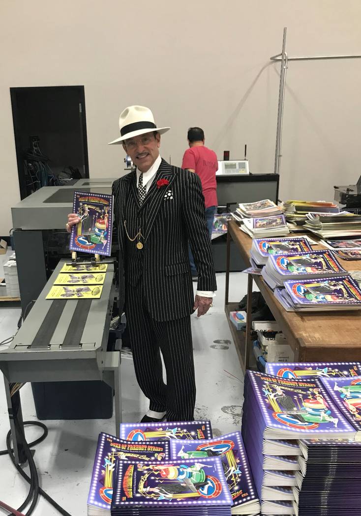 The Duke of Fremont Street waiting for his first comic book to finish printing 20,000 copies. D ...
