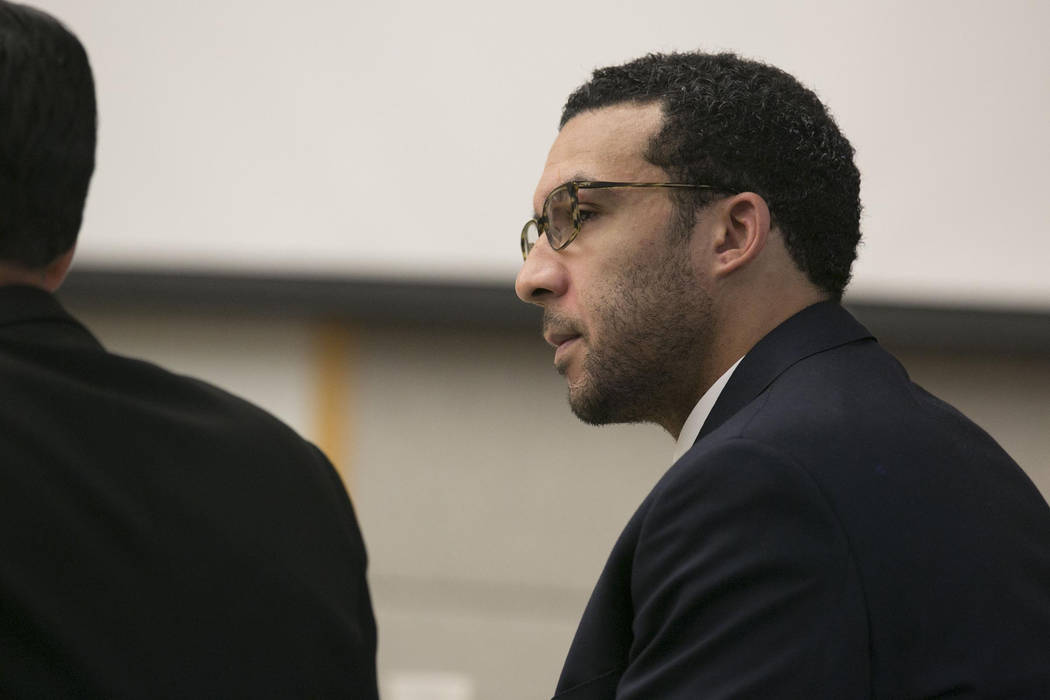 File - In this May 20, 2019, file photo, former NFL football player Kellen Winslow Jr. looks at ...