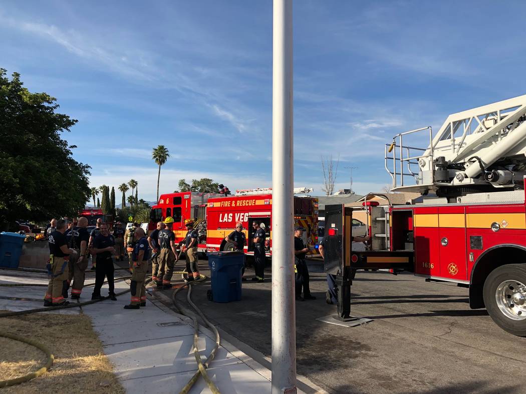 Two adults, three children and two dogs were displaced by a fire Monday, June 10, 2019, near Bu ...