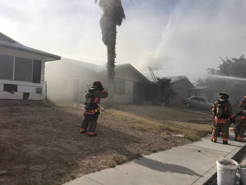 Two adults, three children and two dogs were displaced by a fire Monday, June 10, 2019, near Bu ...