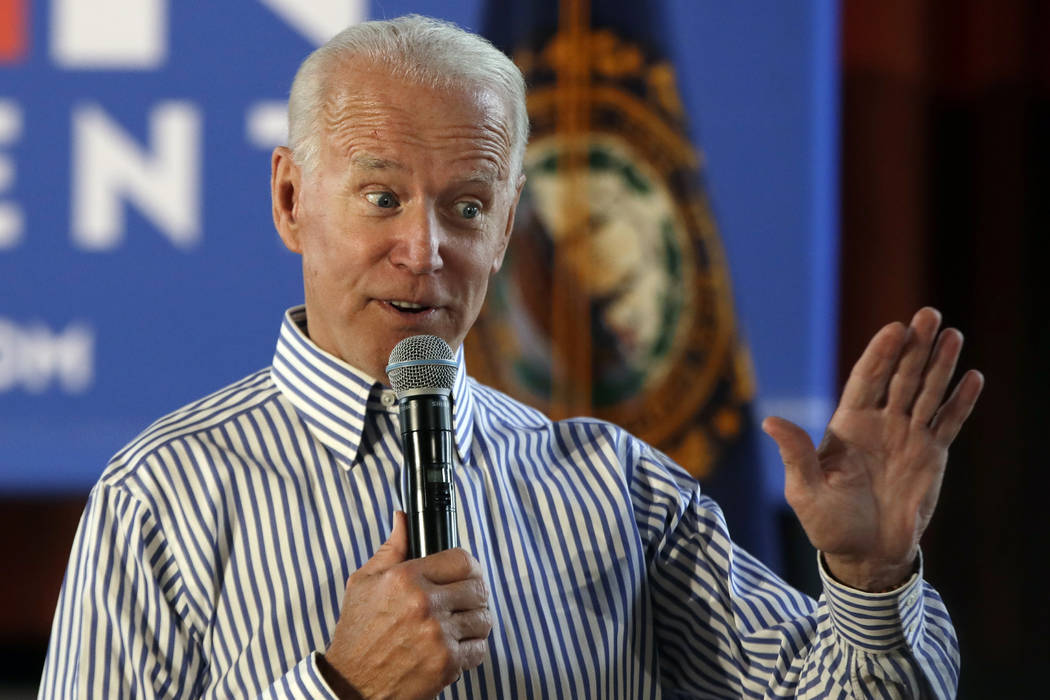 In a June 4, 2019, photo, former vice president and Democratic presidential candidate Joe Biden ...