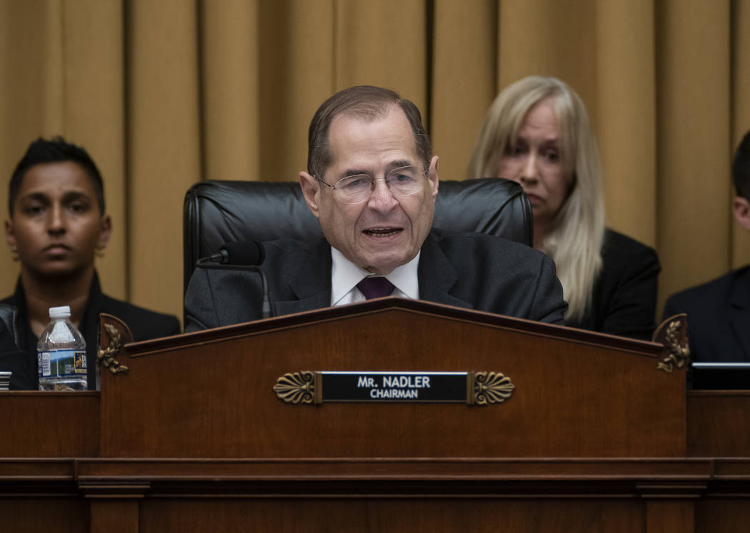 House Judiciary Committee Chairman, Rep. Jerrold Nadler, D-N.Y., makes an opening statement as ...