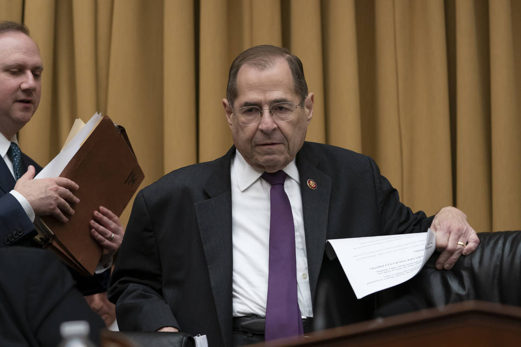 House Judiciary Committee Chairman, Rep. Jerrold Nadler, D-N.Y., prepares to start a hearing to ...