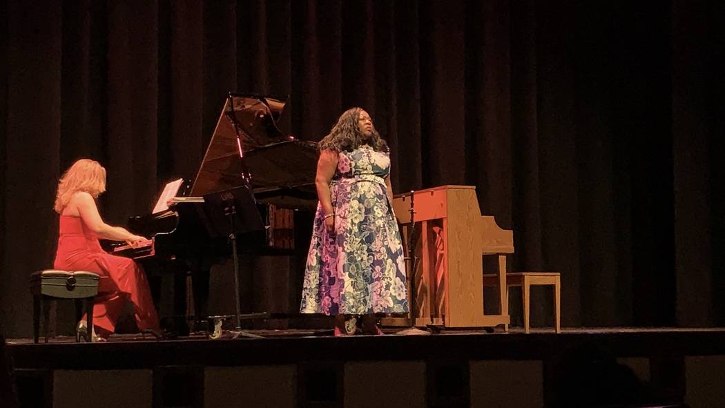 Maria “Masha” Pisarenko and Lillian Roberts perform a ballad at the "From Russia with Love" ...