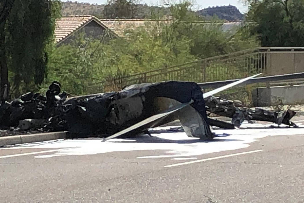 A pilot was critically burned after the crash of a small plane Tuesday, June 11, 2019, in north ...