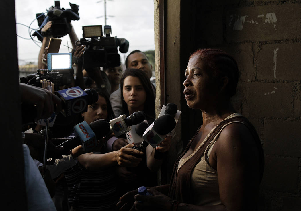 Justina Garcia, the mother of Eddy Vladimir Feliz Garcia, who was taken into custody in connect ...
