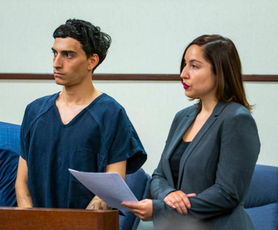 Defendant Joseph DeFrancisco stands before the judge with his lawyer Monica Trujillo while appe ...