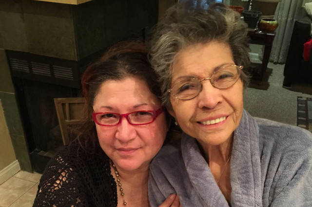 Linda Luebeck (left) and her mother, Mary Luebeck in 2015. (Luebeck family)