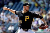 Pittsburgh Pirates starting pitcher Nick Kingham delivers during the first inning of a baseball ...