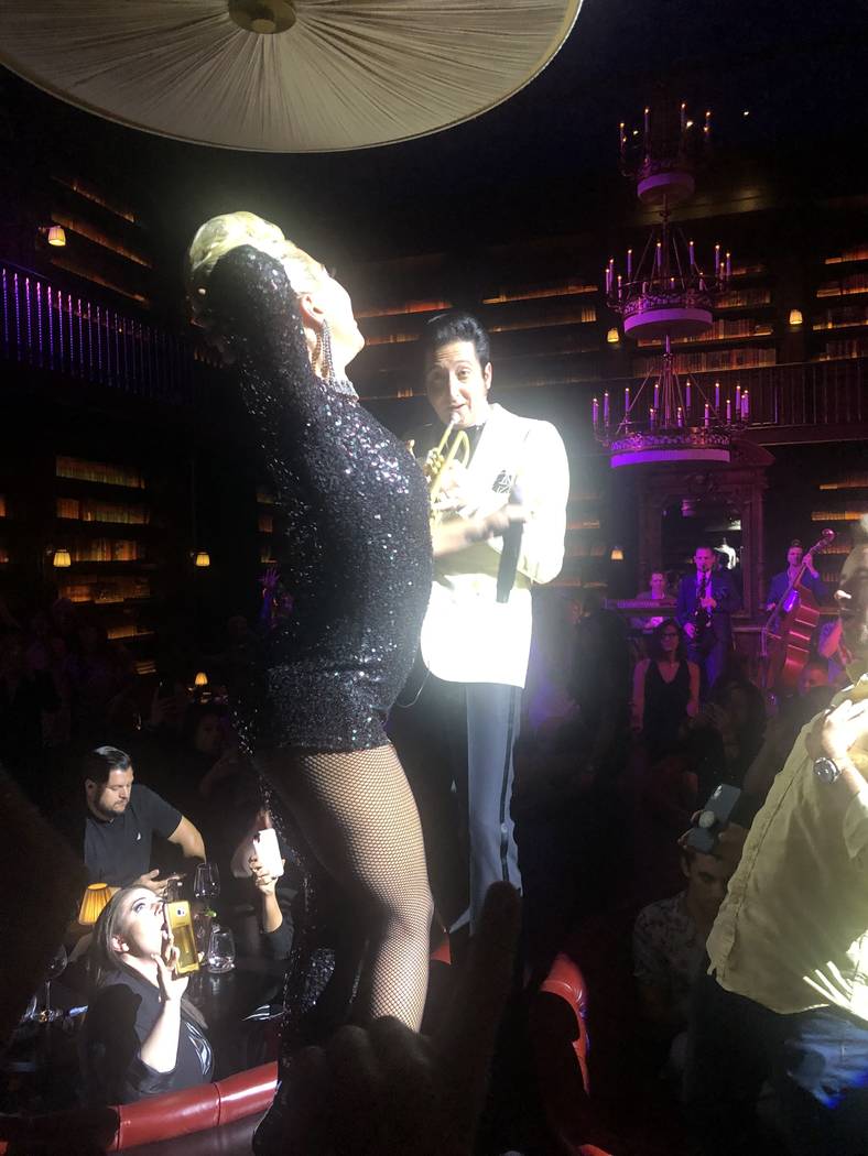 Lady Gaga and Brian Newman perform at Newman's "After Dark" show at NoMad Restaurant on Saturda ...